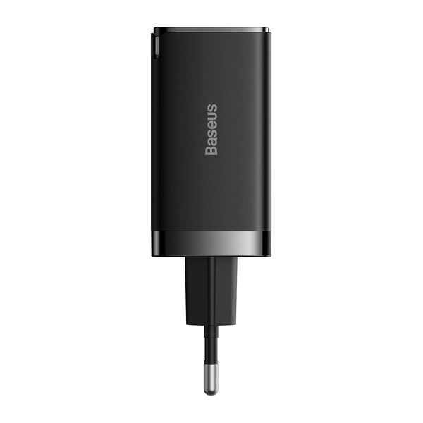 Rýchla nabíjačka sieťová GaN 2xUSB C 1xUSB 65W Baseus GaN5 Pro + kábel USB C USB C 100W, čierny