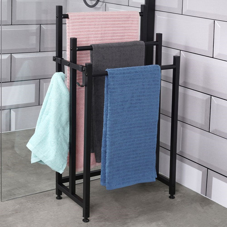 Standing towel rack metal black