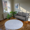 STRADO round Rabbit 3D plush soft like rabbit anti-slip carpet 150 Silver