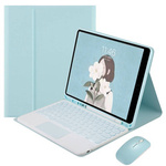 Etui z klawiaturą myszką do Apple iPad 7 / Apple iPad 8 / 9 10.2 2019 / Apple iPad 20, niebieskie - ochronne