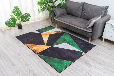 Dywan NOVO Strado nowoczesny do salonu marmurowy wzór velvet Zielony Marmur 120x160 cm