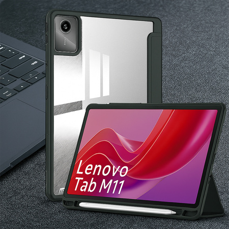 Puzdro Crystal case na Lenovo Tab M11 10.95 11 / 11 TB330, čierne - ochranné so stojanom