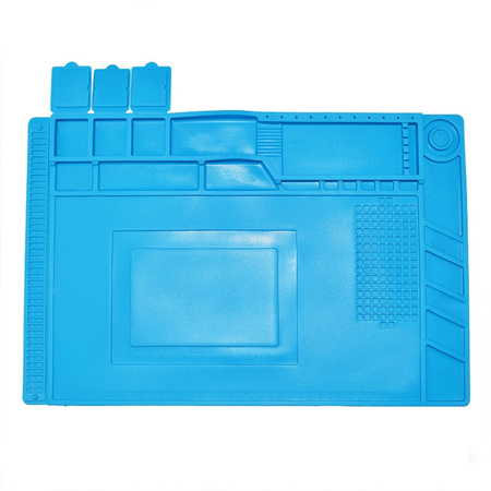 Antistatic silicone work mat organizer for soldering repairs and electronics heat resistant
