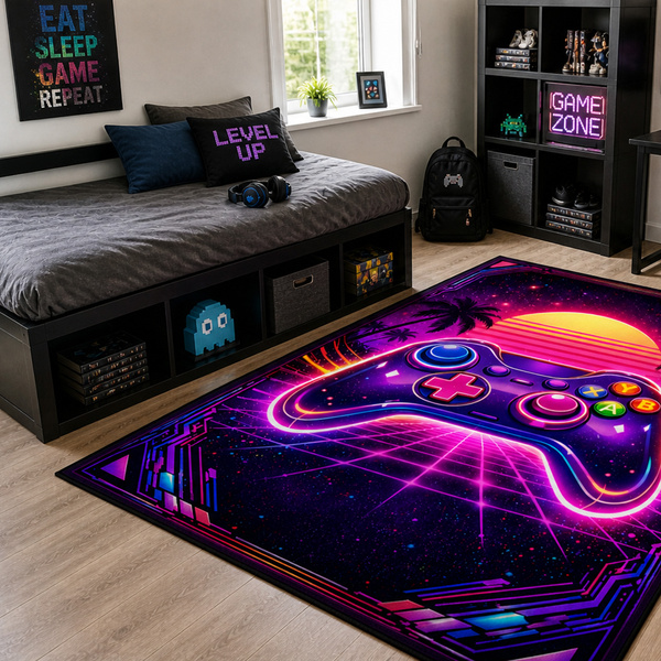Dywan gamingowy dla gracza mata pod fotel antypoślizgowy Retro Pad