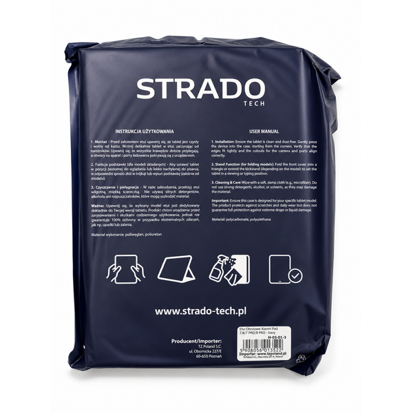 Etui obrotowe do Xiaomi Pad 7 / 7 PRO / Pad 8 / 8 PRO / Pad 9 z klapką - granatowe