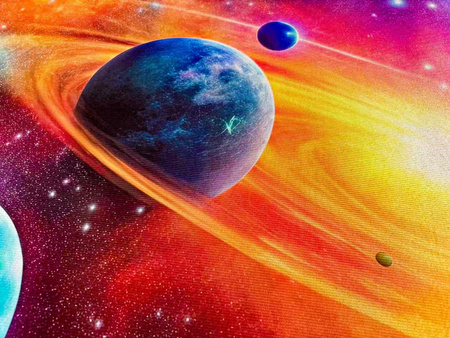 3D Strado Galaxy carpet 120x170 cm with space theme for youth room or gamer room