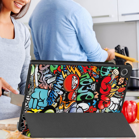 Puzdro grafické na Lenovo Tab 10.1 2025 s klapkou - ochranné so stojanom