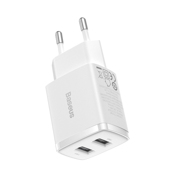 Baseus Compact nabíjačka sieťová 2x USB 10.5W