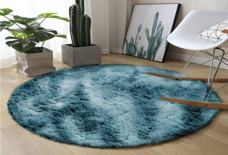 Shaggy Ombre Strado Round Carpet 180x180 OmbreNavy (Dark Blue)