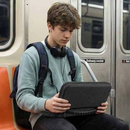 Puzdro na Nintendo Switch 2 2025 Zosilnené do konzolu, čierne - ochranné so stojanom, prístup k portom a tlačidlám