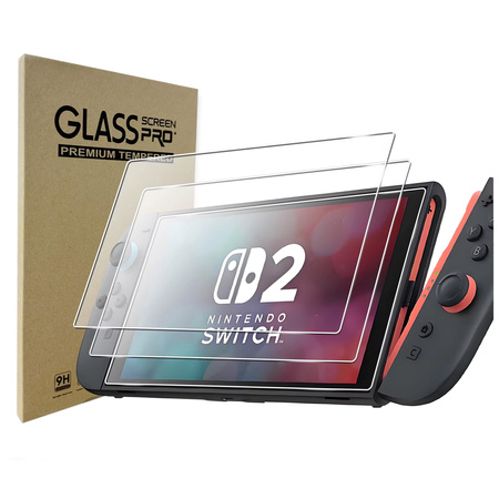 2X Szkło hartowane do Nintendo Switch 2 ochronne szybka 9H na ekran zestaw