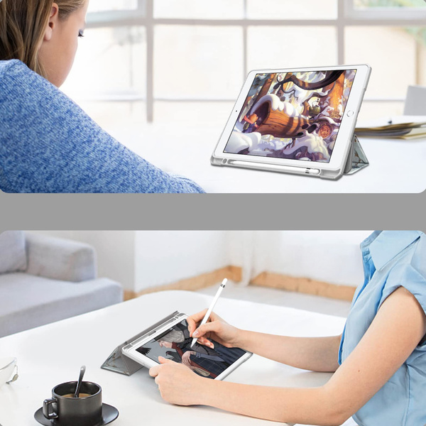 Puzdro grafické na Apple iPad 10.9 2022 Gen 10 / 11 2025 A16 Gen 11 s klapkou, čierne - ochranné so stojanom