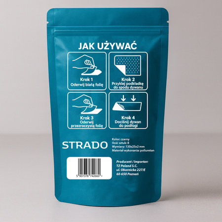 8x Podkładki antypoślizgowe StradoGrip samoprzylepne pod dywan wykładzinę 