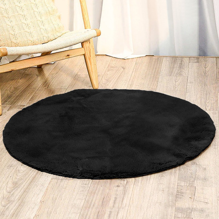 Rabbit Strado 150x150 Black round rug (Black)