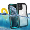 Etui wodoodporne 360 IP68 do iPhone 12 Mini, czarne - ochronne z podstawką, dostęp do portów i przycisków
