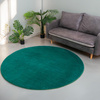 STRADO round Rabbit 3D plush soft like rabbit anti-slip carpet 150 BottleGreen
