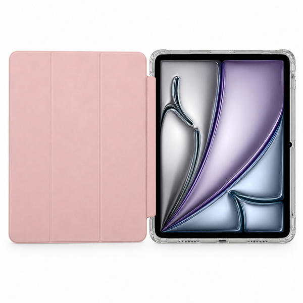 Etui Hard Crystal do Apple iPad Air 13 M4 M3 M2 2026/ 25/ 24 gen 8/ 7 z klapką - różowe