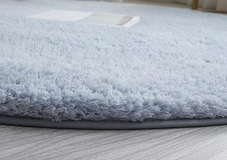 Dywan okrągły Alpaca 100x100 cm, srebrny - pluszowy, miękki do salonu i sypialni