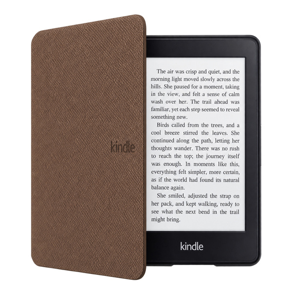 Puzdro Slim Case na Amazon Kindle Paperwhite 4, hnedé - ochranné so stojanom, prístup k portom a tlačidlám