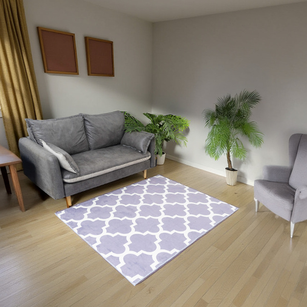 NOVO Strado modern carpet for living room delicate grey velvet pattern Morocco Grey 160x200 cm