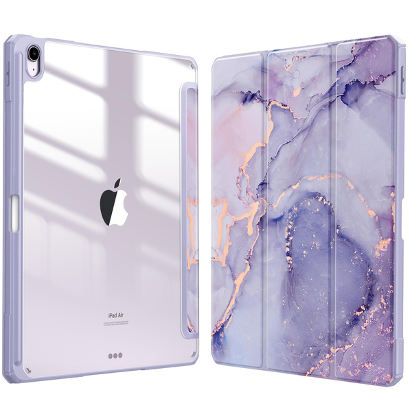 Puzdro grafické na Apple iPad 10.9 2022 Gen 10 / 11 2025 A16 Gen 11 s klapkou, fialové - ochranné so stojanom