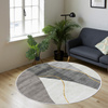 Round carpet NOVO Strado modern delicate gray pattern for living room Grey Echo 90x90 cm