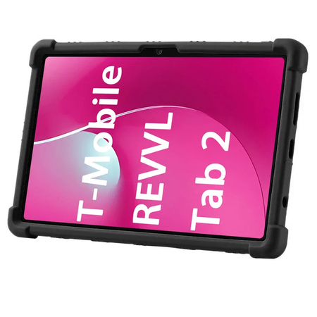 Etui Armor do T-Mobile T Tablet 2 10.1 5G 2025 pancerne, czarne - ochronne z podstawką