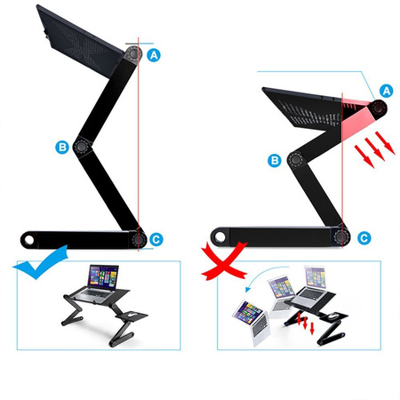 Folding stand with cooling fan for tablet laptop up to 17" F2 (Black)