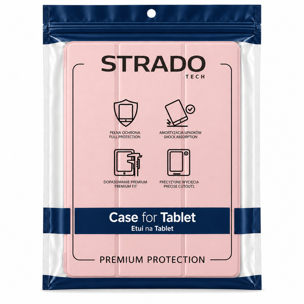 Etui do Galaxy Tab S10 Lite 10.9/ S10 FE/ S9 FE/ S9/ S8 z miejscem na rysik - różowe