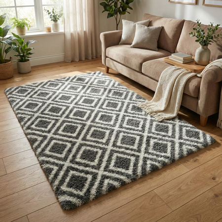 Dywan do salonu shaggy DECOR antypoślizgowy miękki puszysty modny 100x150, czarny