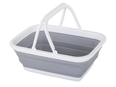 Folding silicone shopping basket with handles