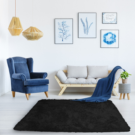Shaggy Strado room carpet 200x290 BlackSky (Black)