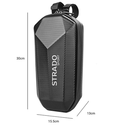 Sakwa twarda na kierownicę hulajnogi uniwersalna zamykana torba duża XXL 4L, czarna