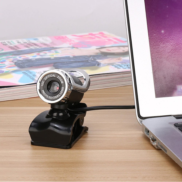 Kamera internetová mikrofón na lekcií práce video PC laptop A859 z držiakom, čierna