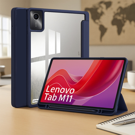 Puzdro Crystal case na Lenovo Tab M11 10.95 11 / 11 TB330, tmavomodré - ochranné so stojanom