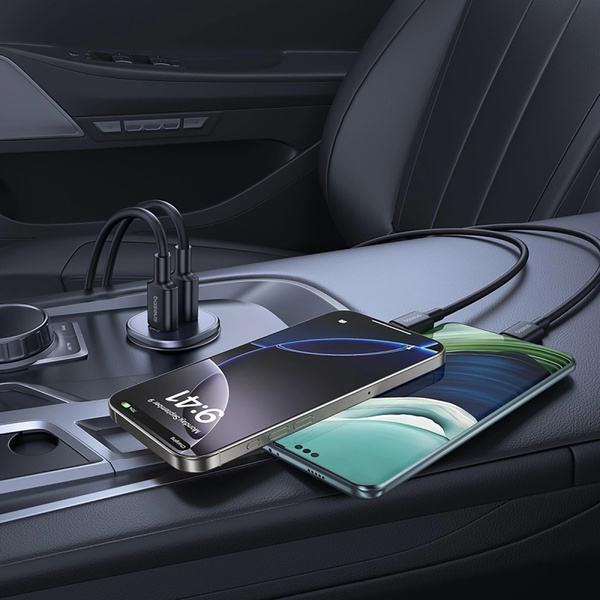 Ładowarka samochodowa do tabletu i telefonu Baseus GoTrip 2 x USB-C 30W, czarna