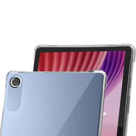 Puzdro Silikónové na Lenovo Tab 10.1 2025, priehľadné - ochranné so stojanom, prístup k portom a tlačidlám