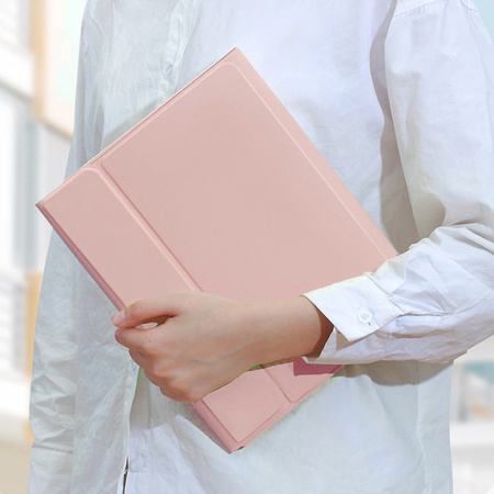 Puzdro s klávesnicou Bluetooth na Lenovo Tab M11, ružové - ochranné so stojanom, prístup k portom a tlačidlám