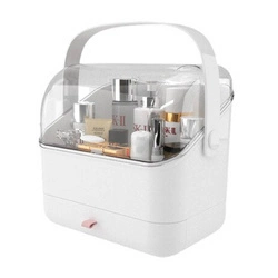 Casket organizer trunk for cosmetics jewelry (White)