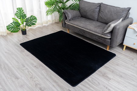 STRADO Rabbit 3D plush soft like rabbit anti-slip carpet 160x230 Black
