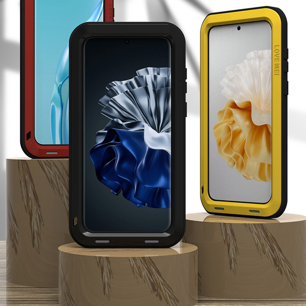 Etui Pancerne Love Mei do Huawei P60 / Huawei P60 Pro, czarne - ochronne z podstawką, dostęp do portów i przycisków