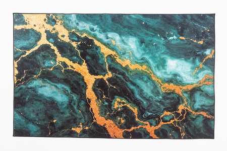 NOVO Strado modern carpet for living room marble pattern velvet Malachite 140x200 cm