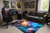 Koberec herný 3D Galaktyka 120x170 cm - moderný 3D vzor do izby hráča
