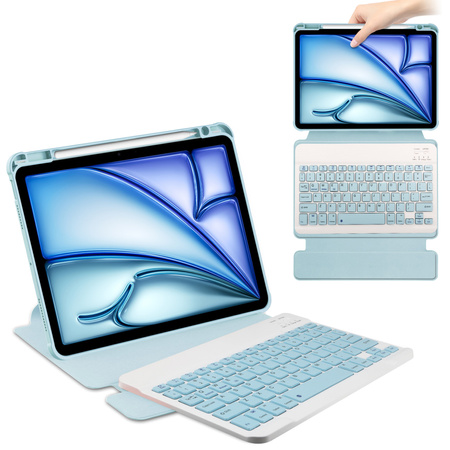 Etui 360 i KLAWIATURA do Apple iPad 10.9 2022 Gen. 10 / 11 2025 A16 Gen. 11, niebieskie