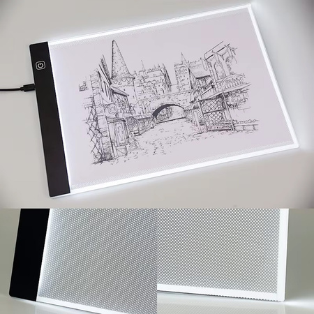DESKA kreślarska podświetlana LED A4 Tablica tablet graficzny kalka