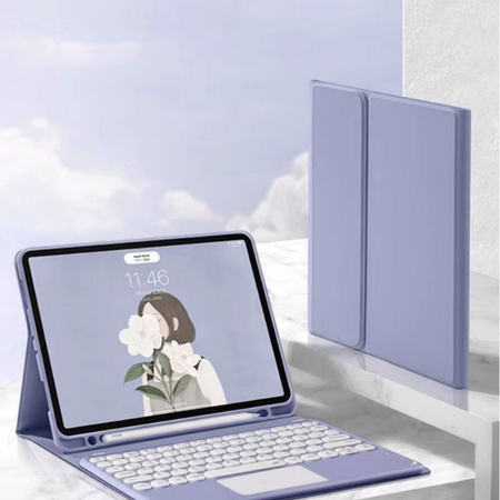 Etui pokrowiec z klawiaturą touchpad do iPad Pro 11 Gen 5 M4 2024, fioletowe