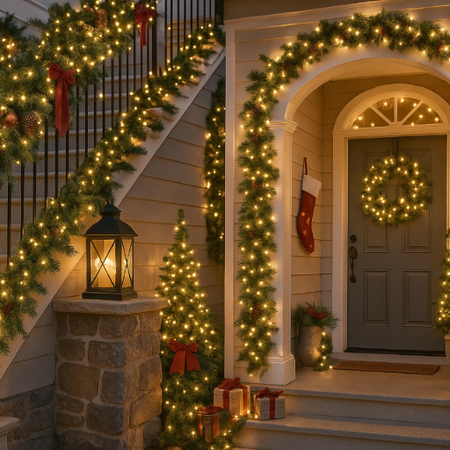 Lampki choinkowe 192 LED białe ciepłe wewnętrzne zewnętrzne 4,5m TIMER IP44