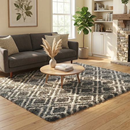 Dywan do salonu shaggy DECOR antypoślizgowy miękki puszysty modny 200x300, czarny