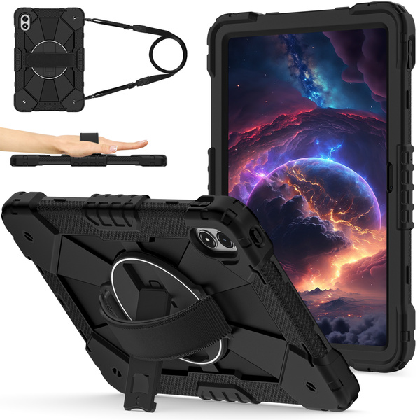 Etui pancerne z uchwytem do Redmi Pad Pro 2 12.1 2025/ Pad Pro 2024/ Poco Pad M1, czarne