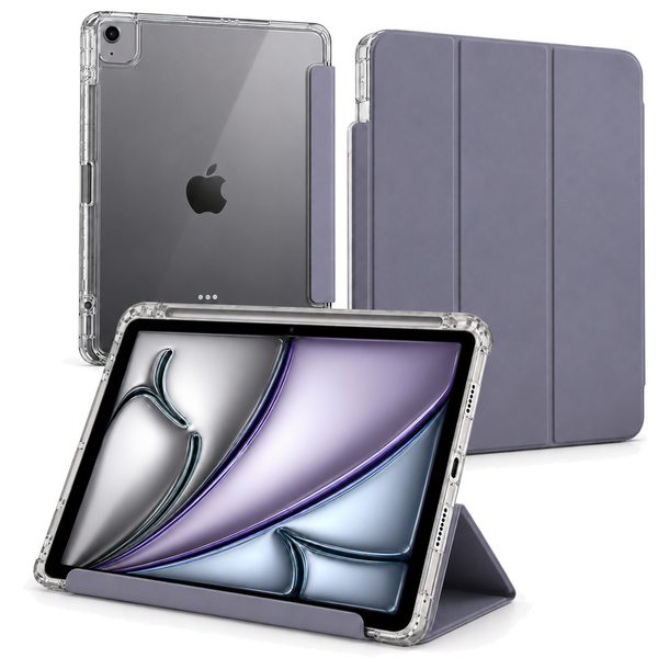 Etui Hard Crystal do Apple iPad Air 13 M4 M3 M2 2026/ 25/ 24 gen 8/ 7 z klapką - fioletowe